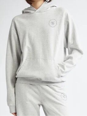Sporty & Rich Wellness Club Cotton Blend Light Gray Hoodie - Size XL